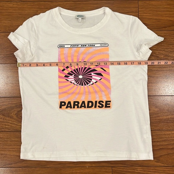 KENZO Paradise Graphic Print Eye White Short Sleeve Tee - Picture 9 of 13